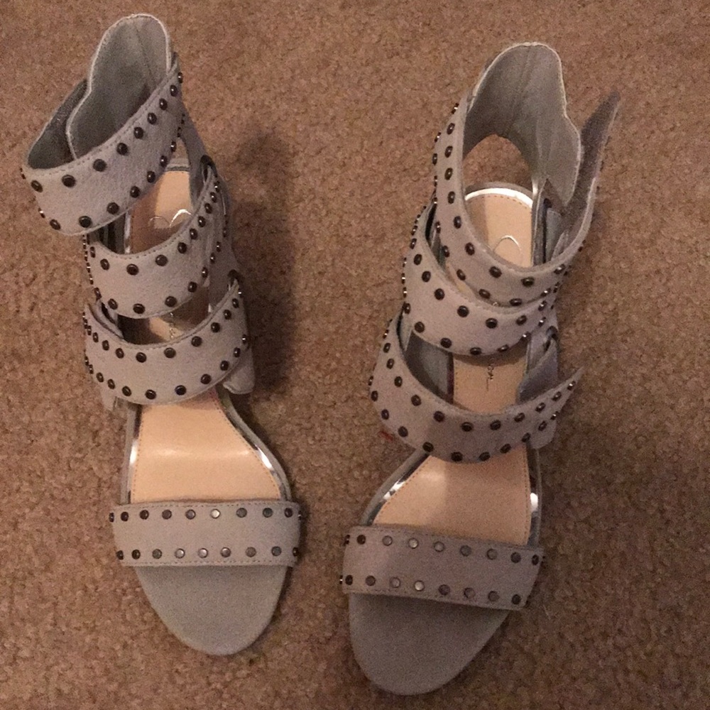 Jessica Simpson grey studded heels